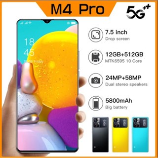 【Beli 1 Gratis 6】HP Murah M4 Pro+ 5G RAM 12GB+512GB AMOLED 7.5  hp cuci gudang 2023 asli Handphone Android 12 AMOLED 7.5Inci Garansi Resmi Promo Cuci Gudang Ponsel Baru Original 4G/5G Smartphone semua pasti dapat emas