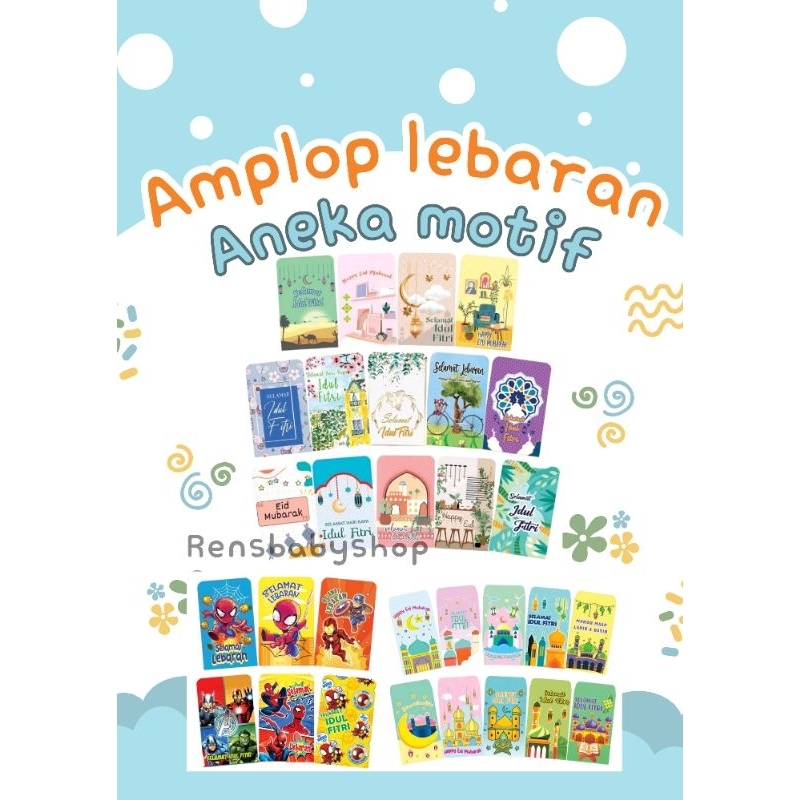 

Amplop lebaran premium gambar kartun masjid spiderman hello kity bedug ucapan idul fitri murah