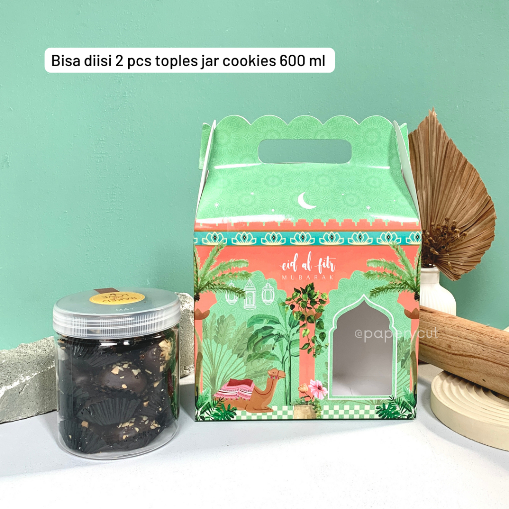 

Box Dus Kotak Handle Packaging Kue Cookies Hampers - Lebaran / Idul Fitri