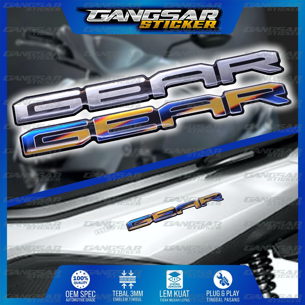 Emblem yamaha gear 125 / emblem timbul yamaha gear / emblem titanium gear 125 / emblem yamaha gear /