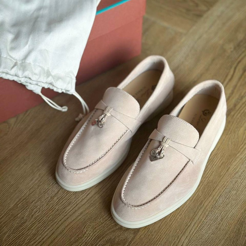 BNIB Loro Piana Summer Walk Charm Loafers Pinksand