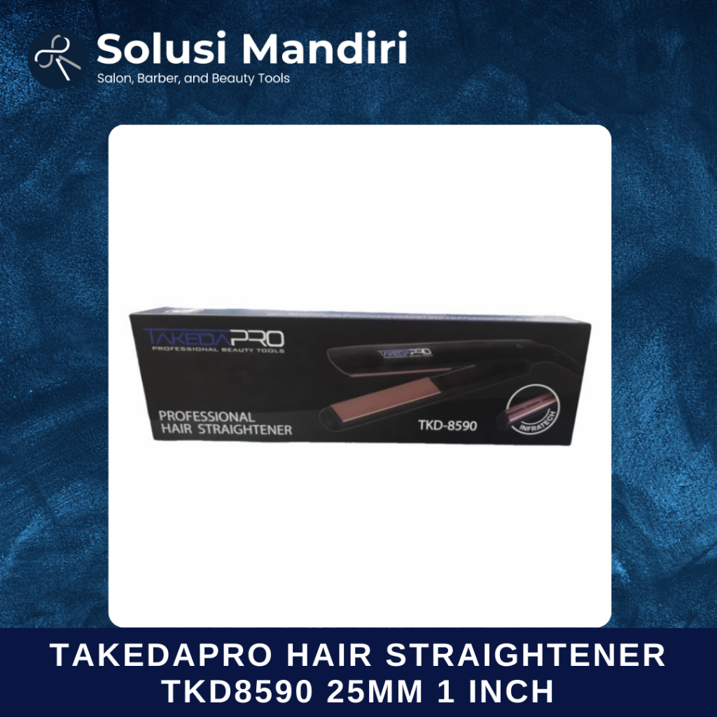 Takedapro Hair Straightener TKD8590 25mm 1 Inch - Catok Lurus/Catok Rambut/Catok Plat Ceramic