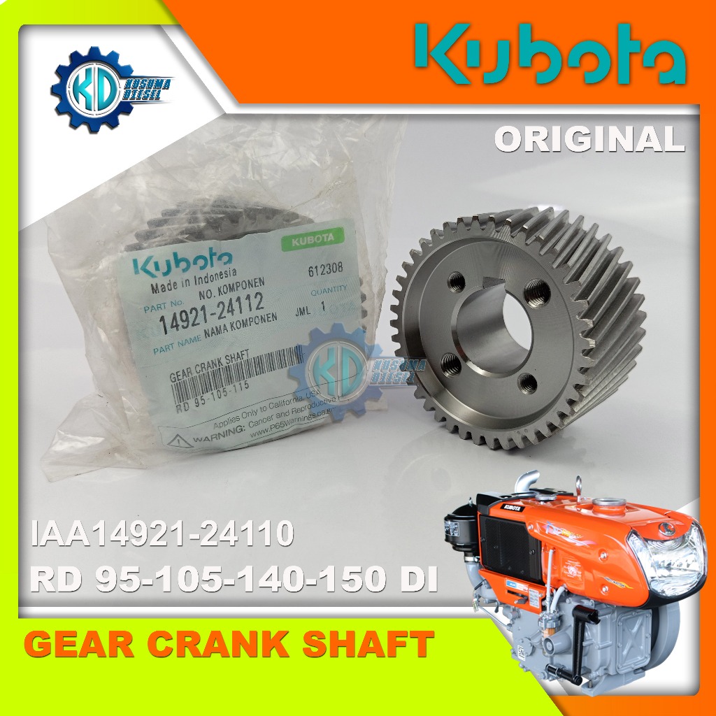 GEAR CRANK SHAFT RD 95-105-115 DI - GEAR ASKRUK - GIGI KRUK AS - SPAREPART KUBOTA - ORIGINAL - TERLE