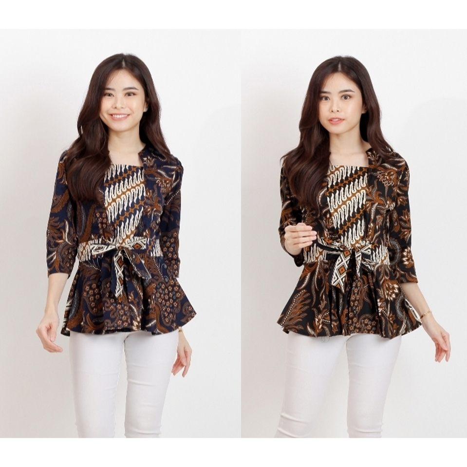 BAJU BLOUSE BATIK WANITA 311 PRG BATIK PREMIUM MODERN KERJA KANTOR PESTA KASUAL ELEGAN KEKINIAN MODI