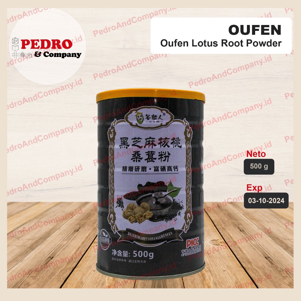 

Oufen lotus root powder BLACK SESAME WALNUT 500 gram teratai wijen