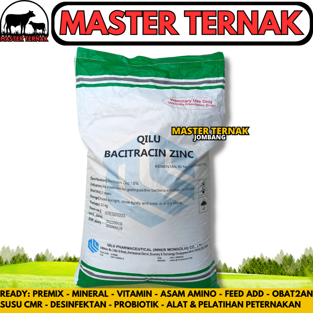 AGP AYAM BROILER - BACITRACIN ZINC 15% 1KG  - PEMACU PERTUMBUHAN AYAM PEDAGING BROILER - ANTIBACTERI