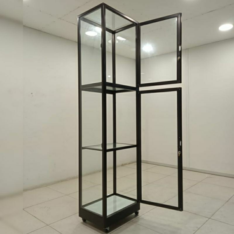 TC ALUMINIUM LE782 50X40X195 B LEMARI RAK SERBAGUNA PREMIUM 3 SUSUN ALUMINIUM TEBAL ETALASE WARNA CO