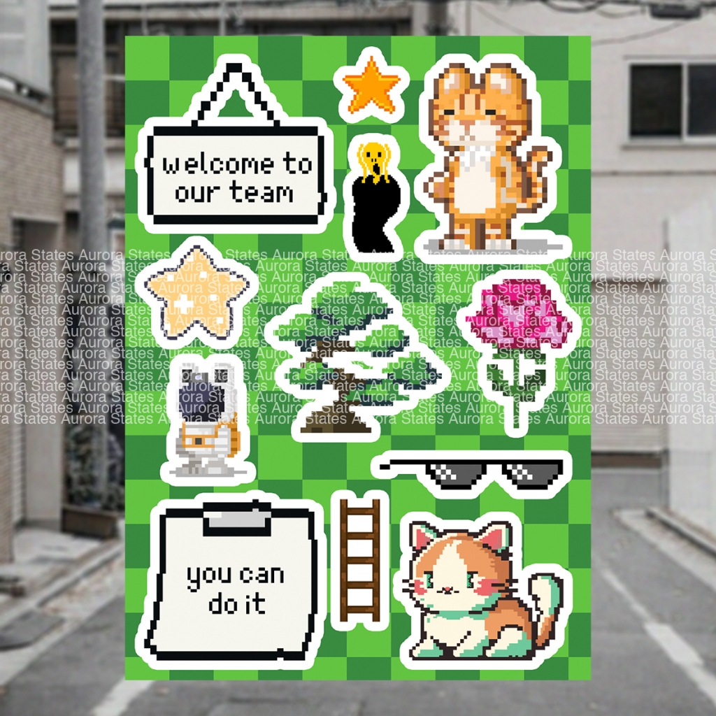 

Sticker Pixel Art | Sticker Scrapbook | Sticker Jurnal | Stiker Tumbler | Sticker Waterproof
