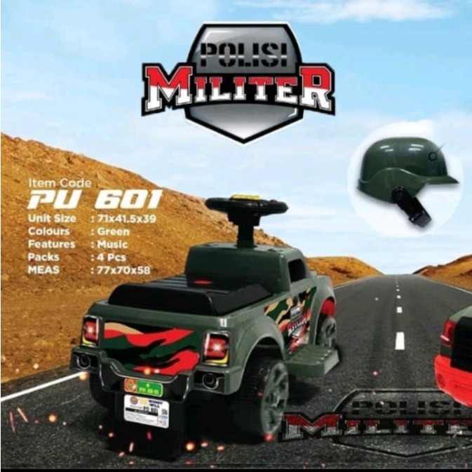 PU 601 SHP ride on mainan anak mobil tank tentara