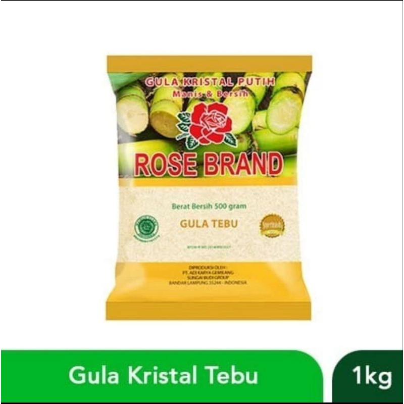 

1 bks gula pasir rose brand 1 kg