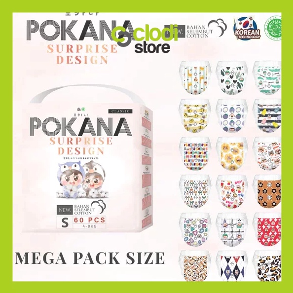 TERLARIS BRANDS FESTIVAL POKANA Pants Mega Pack S6 M58 L48 XL42 XXL36 Popok Sekali Pakai Pokana gros