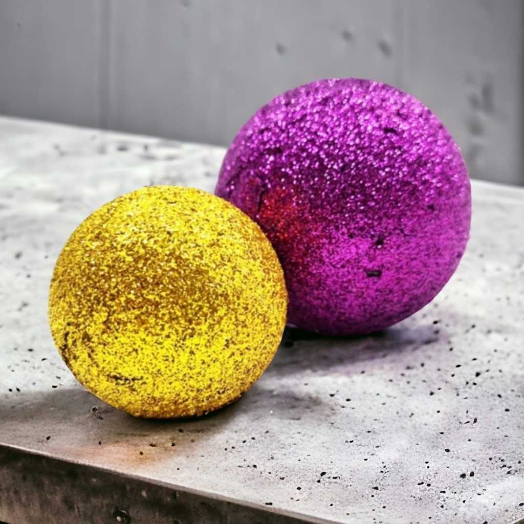 Styrofoam Bulat Warna Glitter 10 Cm - Gabus Bola Orbit Planet Tata Surya