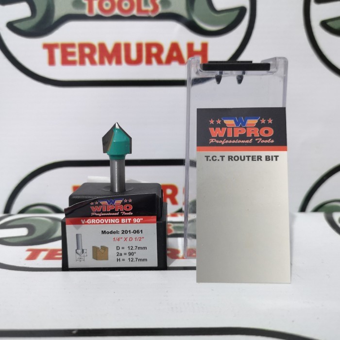 

Mata Profil V-Grooving Bit 1/4"x1/2" 90°derajat V grooving Router Bit