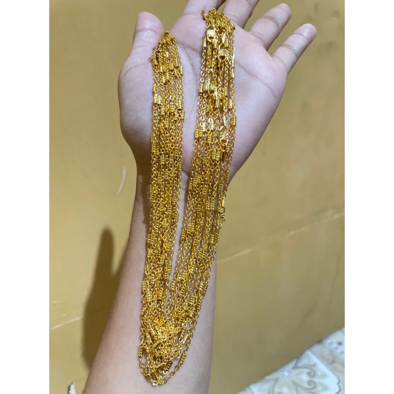 Kalung Medan Bambu Terbaru Lapis Emas 24k