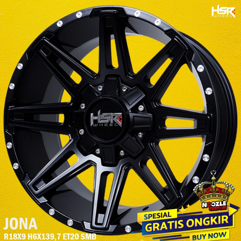 Velg Mobil Ring 18 Full Black Lubang 6 Pelek Mobil Fortuner Pajero R18 Terbaru