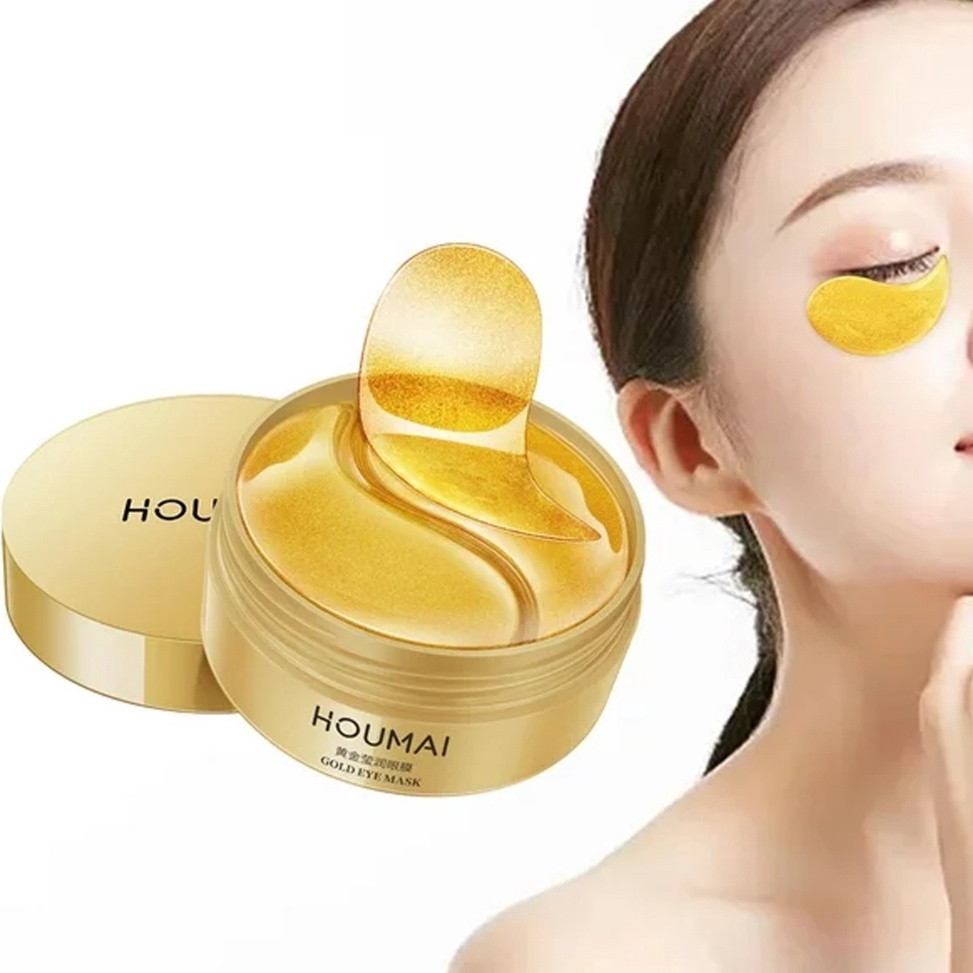 Top banget Masker Mata Gold HOUMAI Eye Mask Menghilangkan Kantong Mata Panda Mencerahkan dan Memudar
