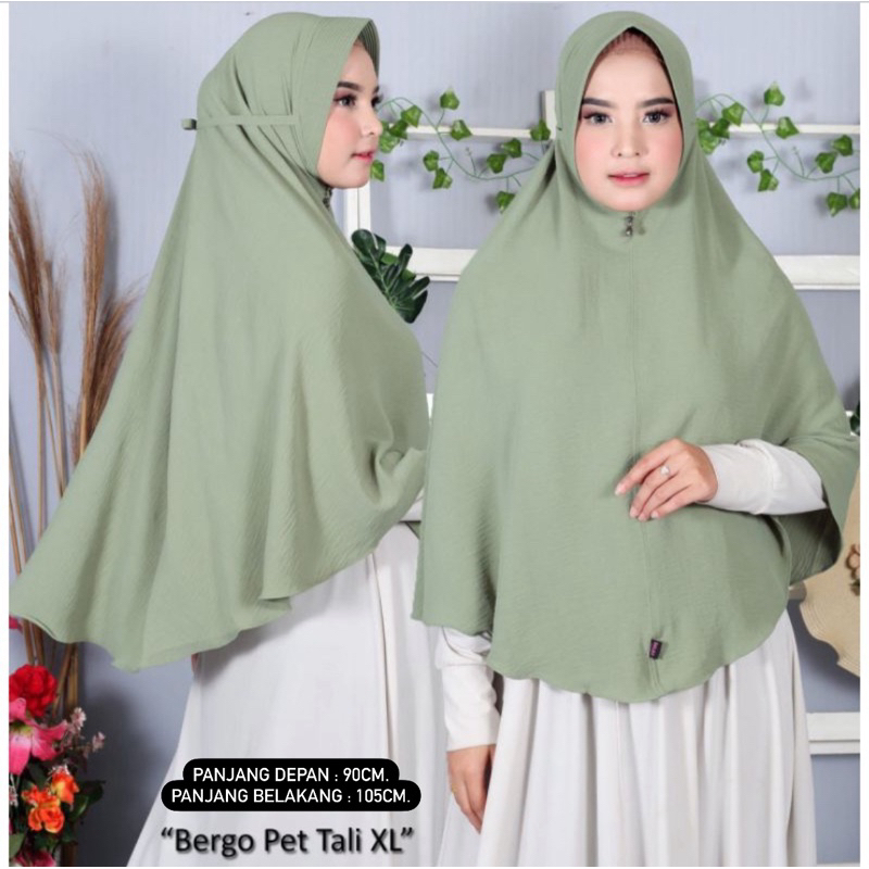 Bergo Crinkle Pet Tali Ukuran XL / Kerudung Crinkle Jumbo / Jilbab Murah / Hijab Instan [bisa COD]