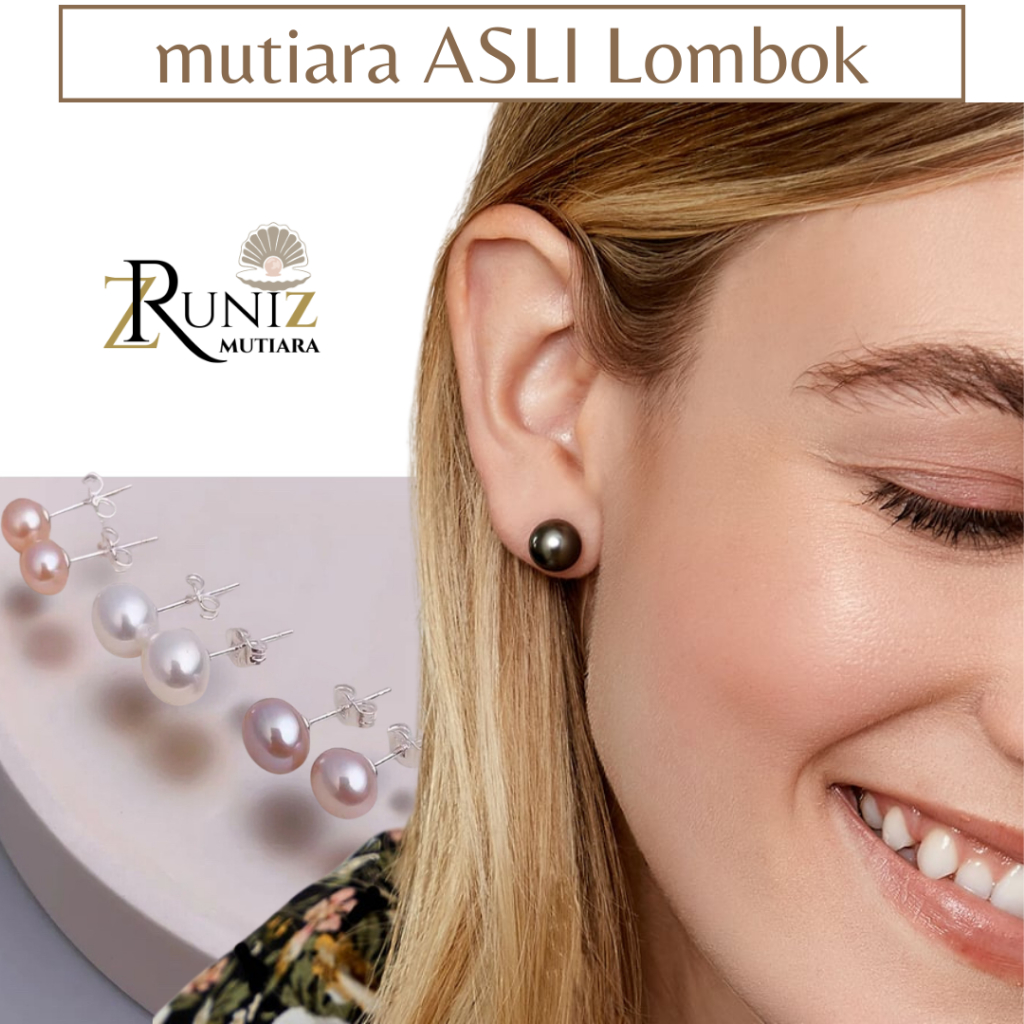 Anting Mutiara Asli Lombok Giwang Mutiara Air Tawar Lombok