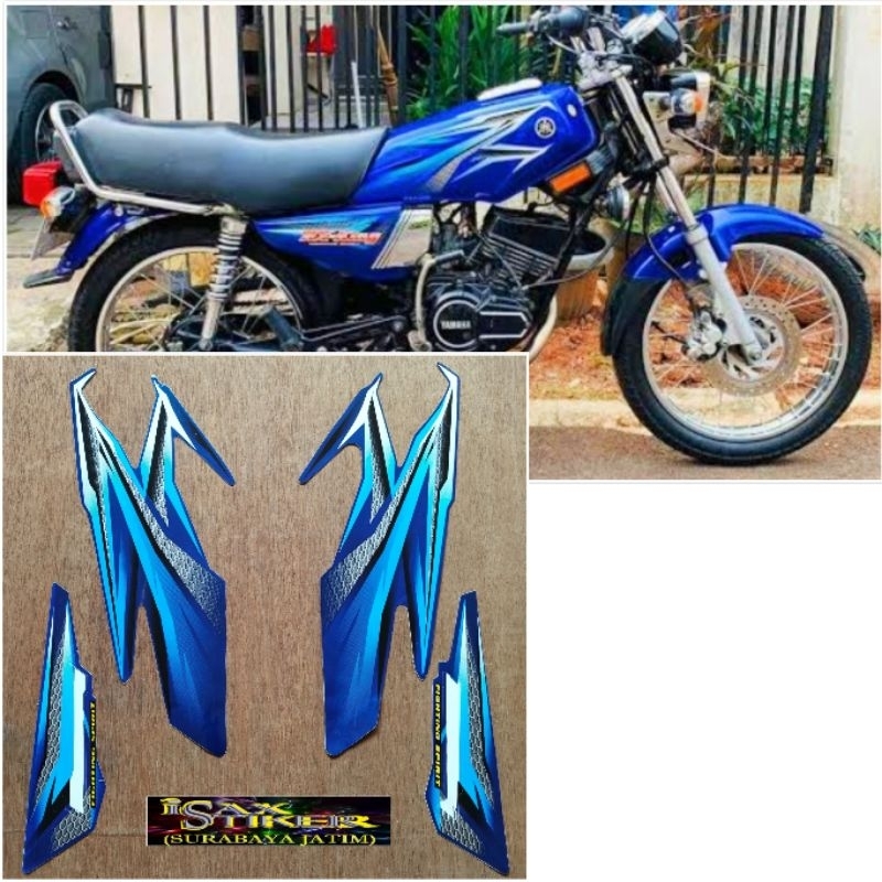 Striping Original Yamaha RX King biru tahun 2005