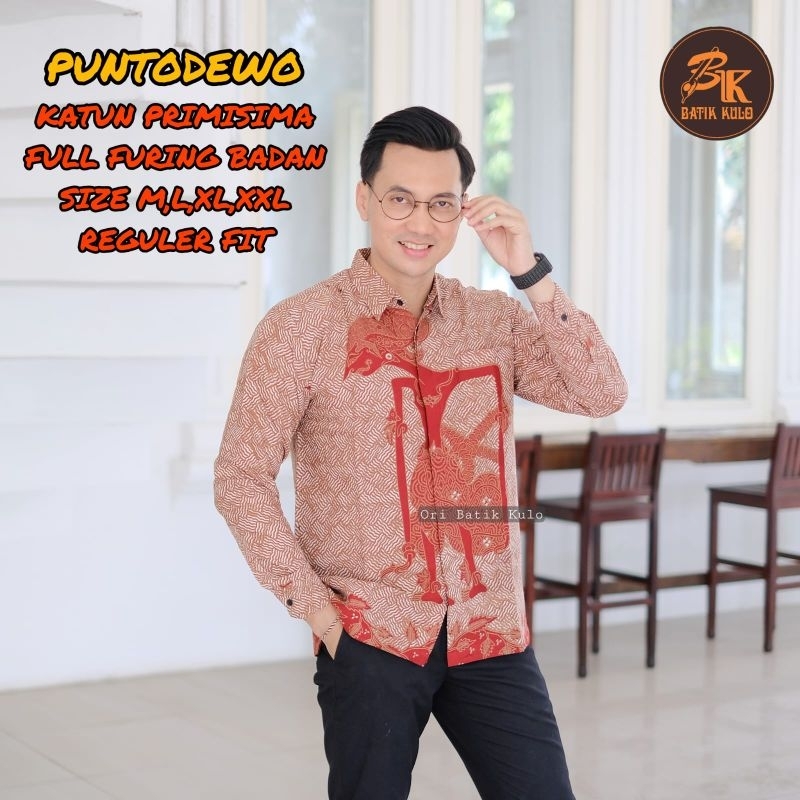 WAYANG SOGAN Batik Solo Kemeja Pria Full Furing Katun Sragenan