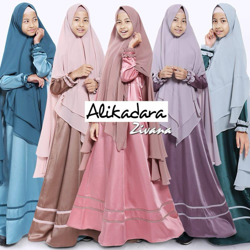 ZIVANA SET by ALiKADARA ORIGINAL|Set Gamis dan Jilbab syari|Set syari Anak/Remaja | Set syari premiu