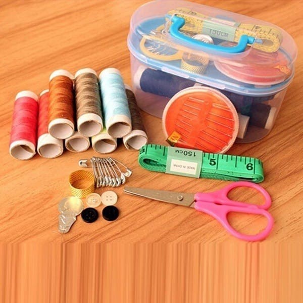 Box Set Kotak Alat Jahit Sewing Kit Tailor Kain Menjahit Sulam Pakaian Baju Aksesoris Peralatan Bena