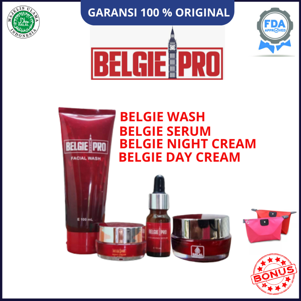 Belgie Pro Skincare Belgie Wash Belgie Serum Belgie Night Cream Belgie Day Cream Produk Eropa Halal 