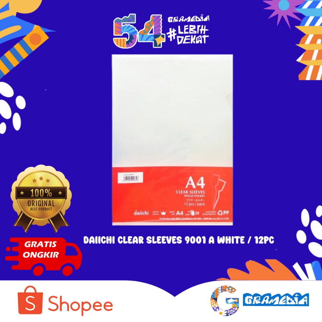 

Gramedia Bogor - Daiichi Clear Sleeves 9001 A White / 12Pc