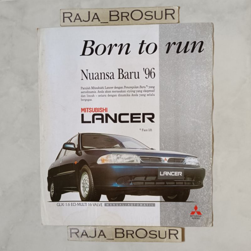 Poster brosur katalog flyer jadul lawas Mitsubishi Lancer GLXi 1.6 ECI Multi 16 Valve MT/AT 1996