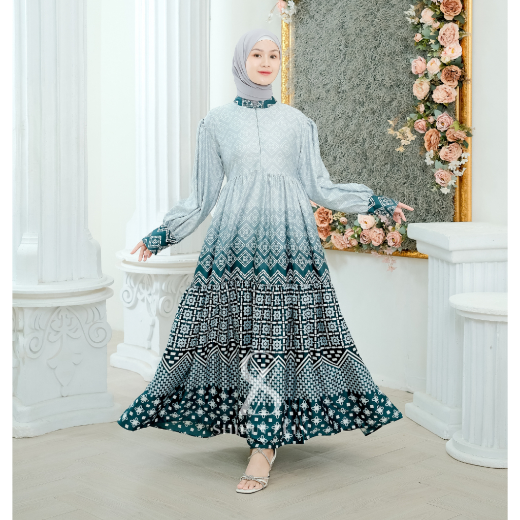 ShirinZein - Baju Gamis Dress Aqilla Wanita Dewasa Pesta Mewah Elegan Lebaran 2024-5