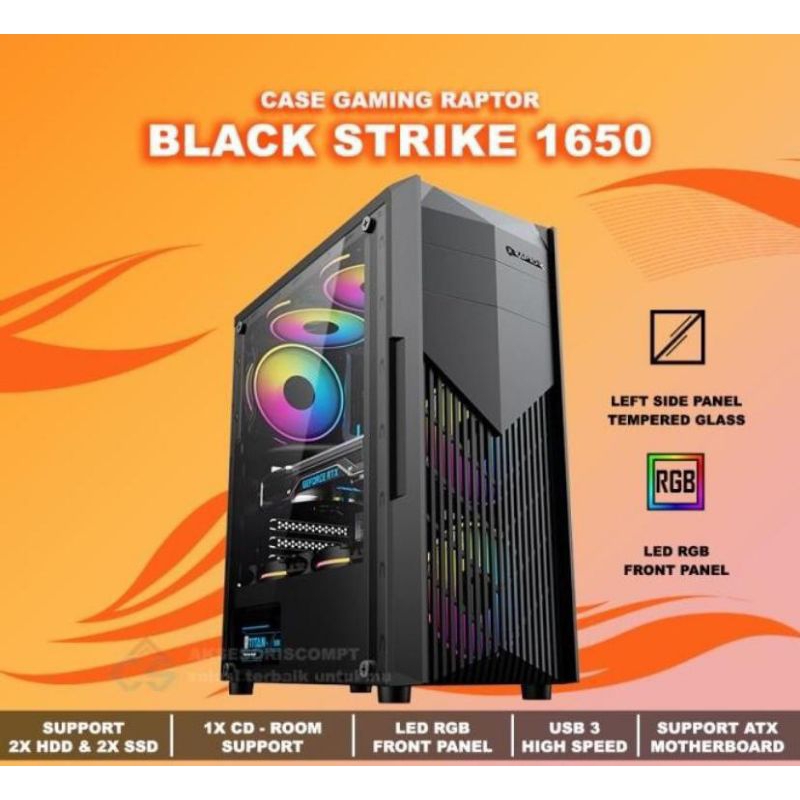 Casing Gaming PowerUp Raptor 1650 - Casing Gaming - 2Fan Loop RGB