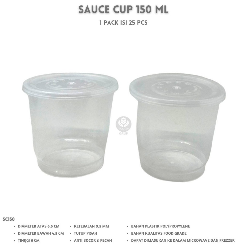 Cup Sambel 150 Ml Sauce Cup 150 Ml Sauce  (Isi 25 Pcs-SC150)