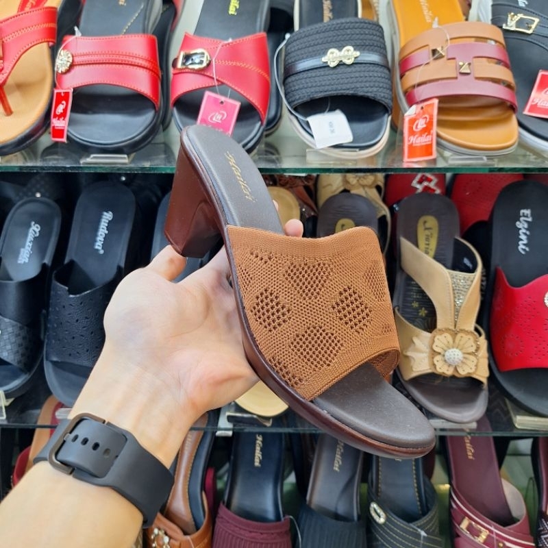 Sandal Wanita Tumit Tinggi Sandal Hailai Tapak 5cm