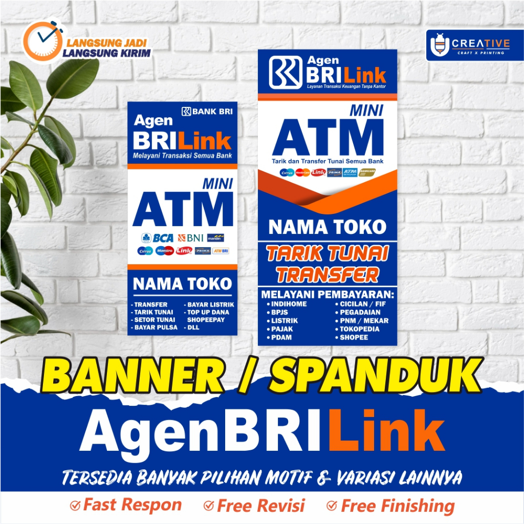 Spanduk Banner Konter / Agen BRILink ATM MINI