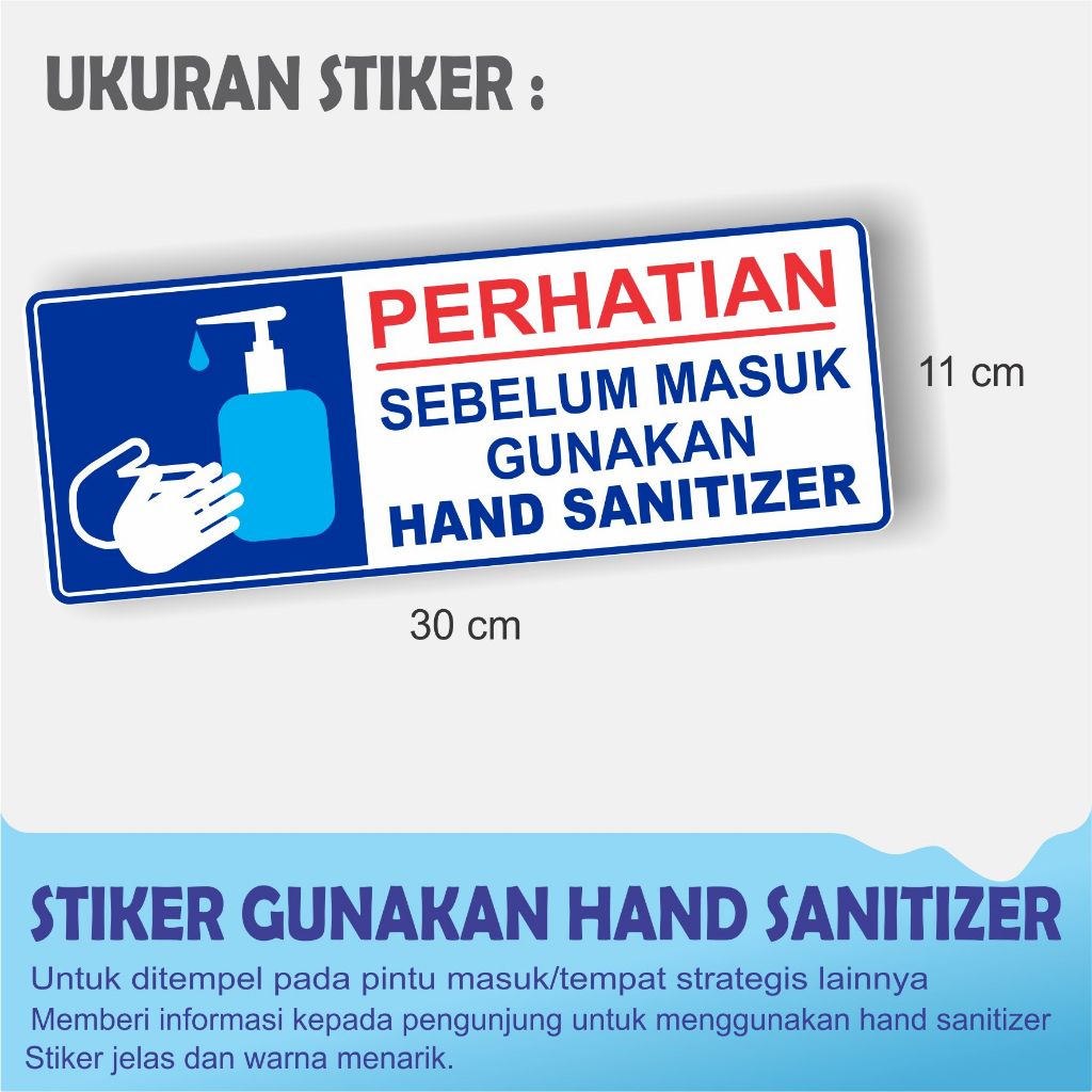 

STIKER GUNAKAN HAND SANITIZER SEBELUM MASUK RUANGAN/KANTOR (PANJANG)