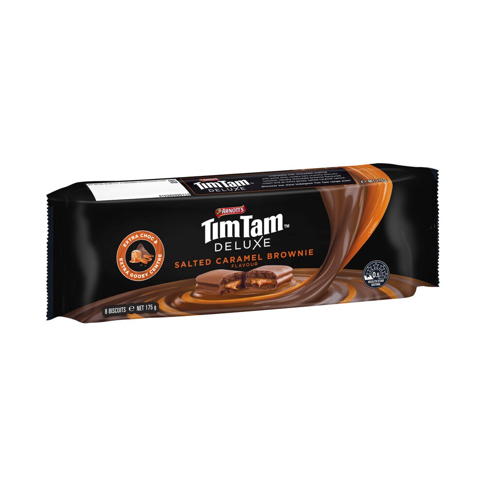 

Arnotts Tim Tam Deluxe Chocolate Biscuits Salted Caramel Brownie | 175g