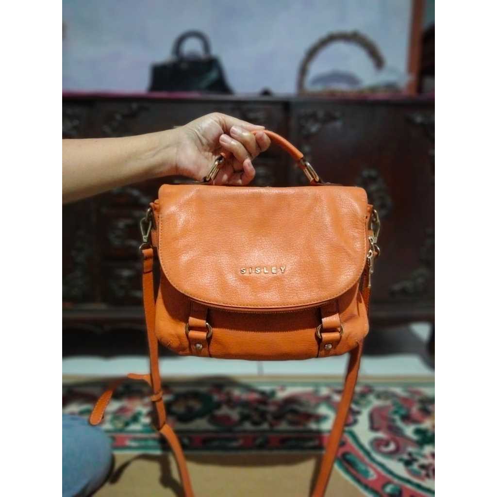 Tas Sisley Ori Sling Bag Top Handle Kulit