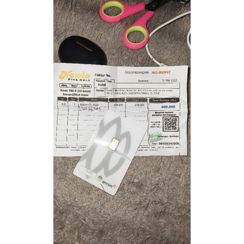 emas antam 0.5 gram nawla fine gold jual kembali