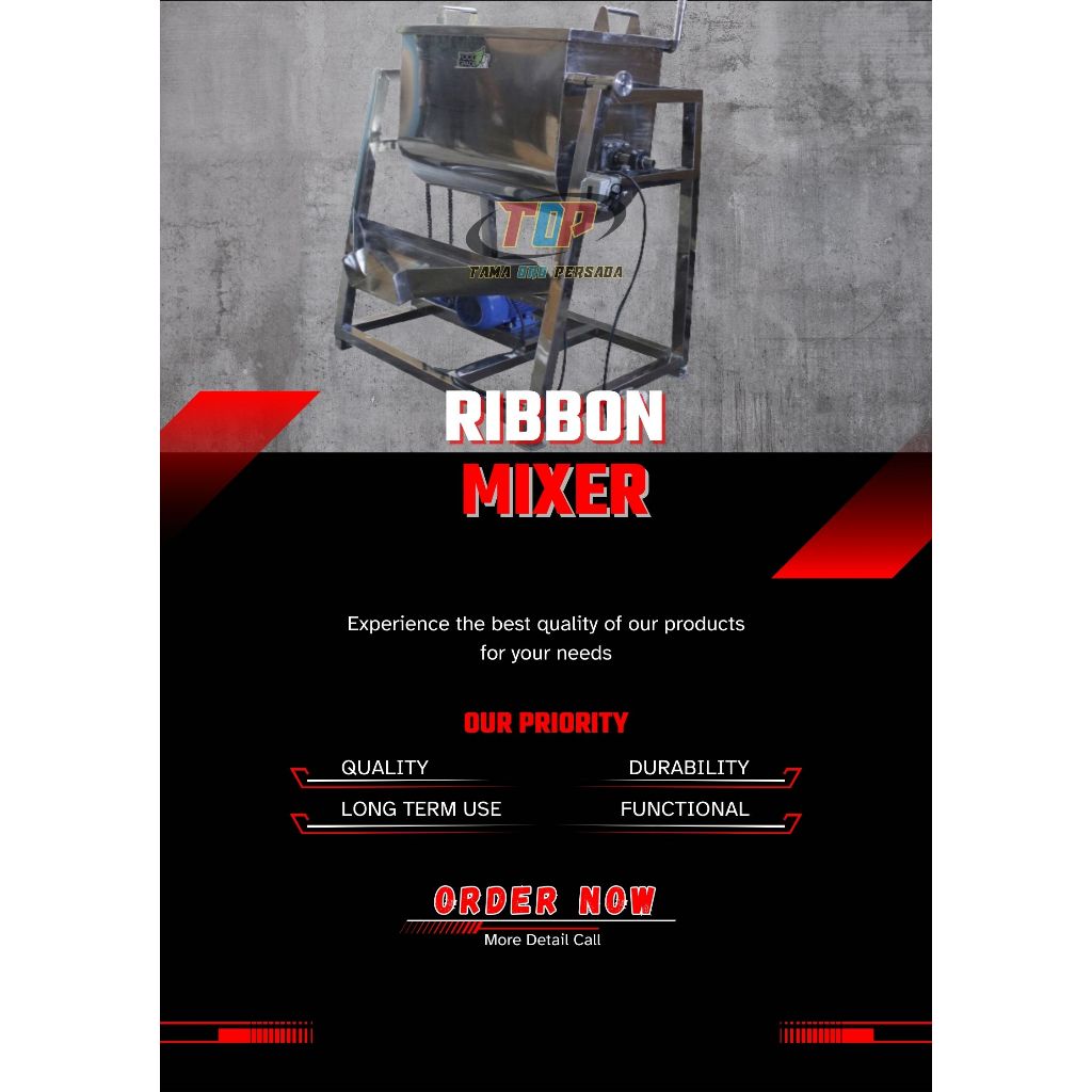 Mixer Stainless Food Grade - Mixer Adonan Kapasitas Besar - Ribbon Mixer