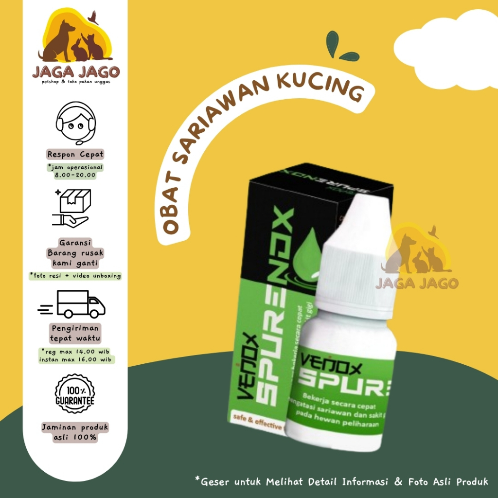 SPURENOX - Premium Venox Obat Sariawan Hewan Kucing Anjing Kelinci Bau Mulut Air Liur Radang Tenggor