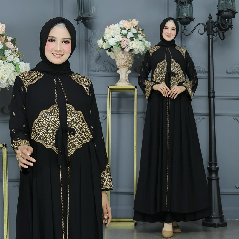 LARRISSA - Gamis Abaya Turkey / Baju Muslim / Gamis Kekinian / Gamis Model Terbaru / Gamis Wanita / 