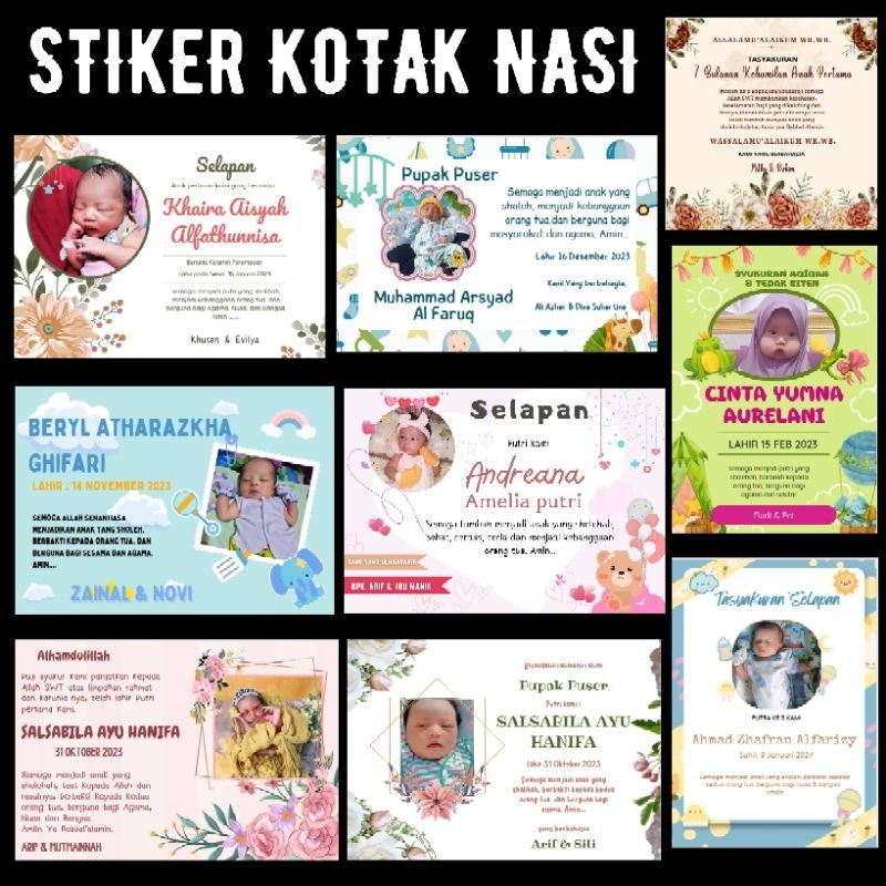 

Cetak Stiker Tempelan Box Nasi Acara Selapan Ultah 7bulanan Free Custom