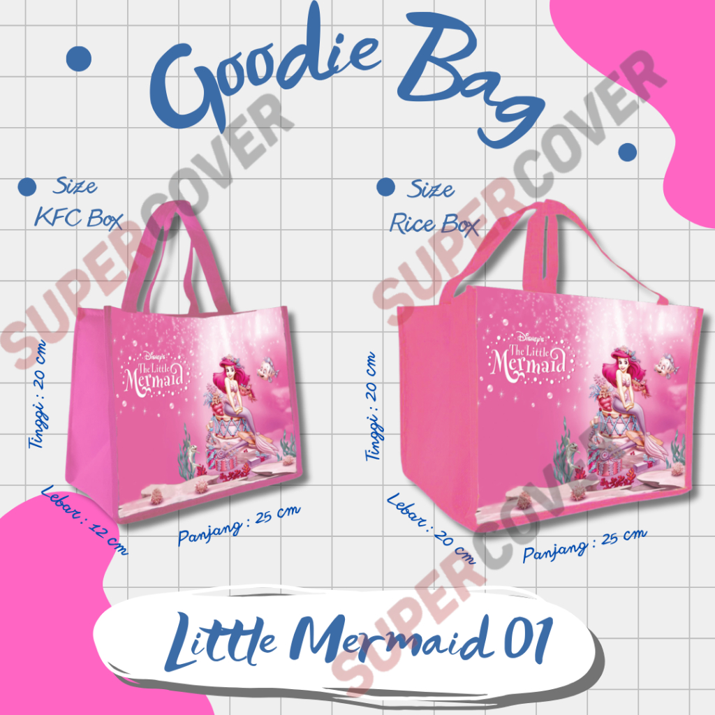 

Goodie Bag Gambar Kartun Little Mermaid 01 Warna Pink Untuk Acara Aqiqah,Kitanan,Ulangtahun