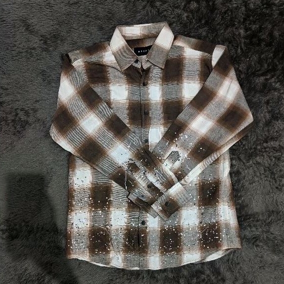 (PRELOVED/SECOND) Rucas Flanel Vintage Brown Hand Painted Wendy Kemeja