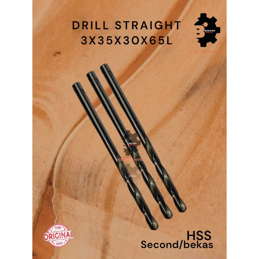 DRILL STRAIGHT 3X35X30X65L Second Hand / Bekas - Drill Straight Diameter 3mm - Pisau Bor - drill Lis