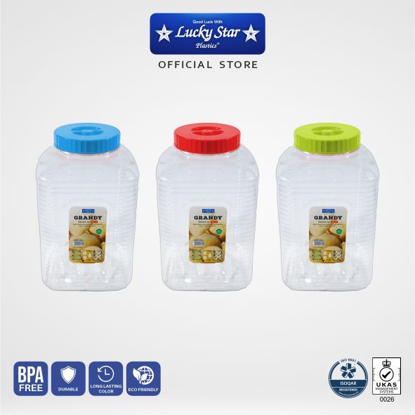 Lucky Star - TOPLES PLASTIK KRUPUK LUCKY STAR / GRANDY SQUARE JAR 20 L
