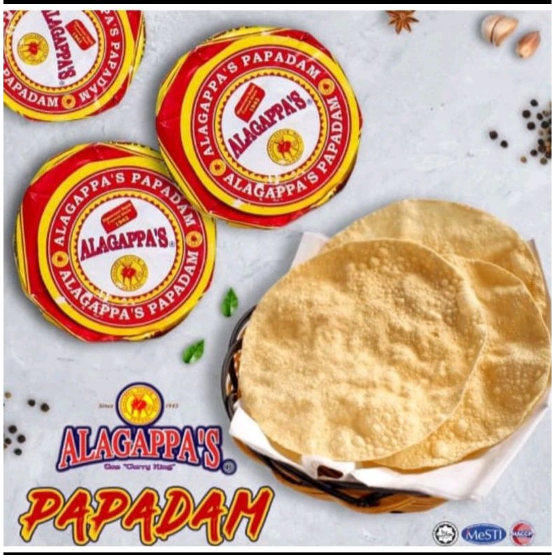 

Papadam Alagappa's Papad 100g/ Kerupuk India Gurih asin dan renyah