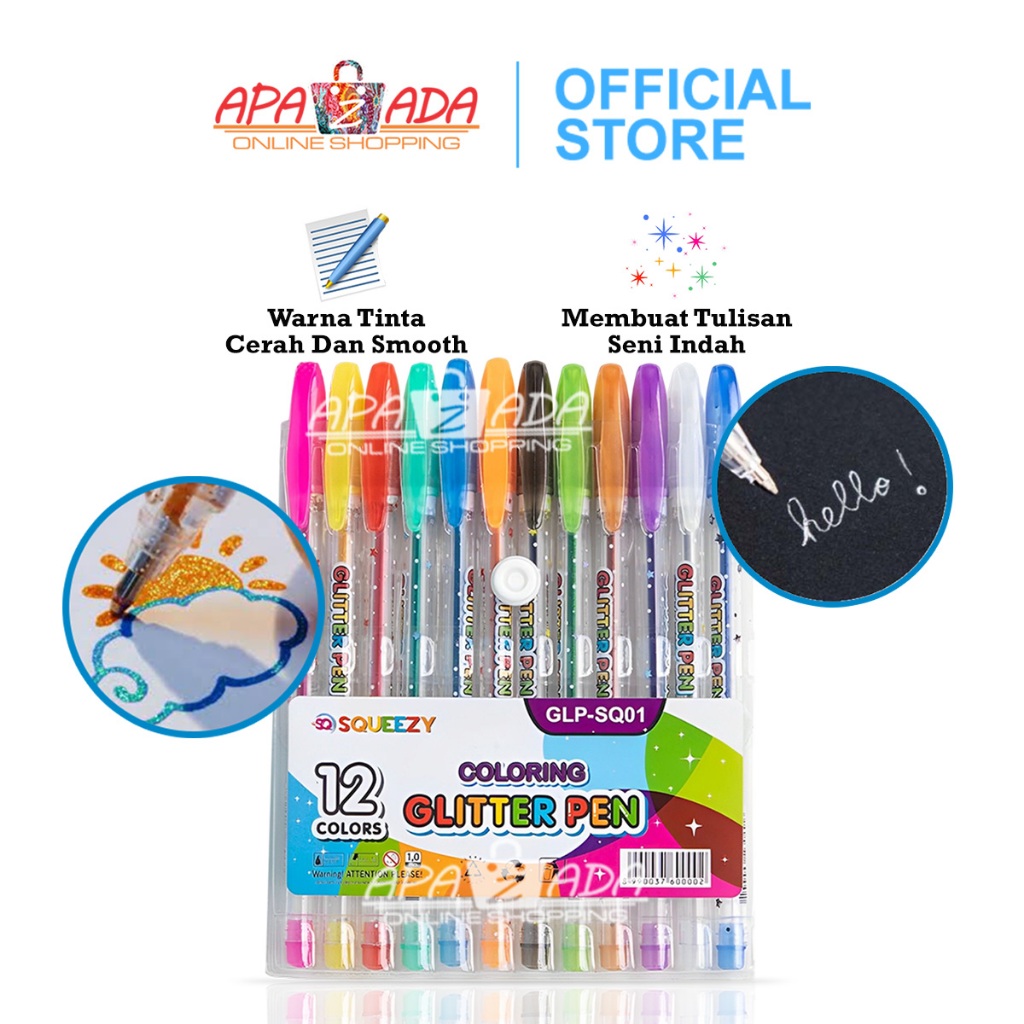 

Apazada - Pulpen Gel Glitter Warna Warni 1.0mm / Highlighter Pastel / Gliter Pen Gel Warna GLP-SQ01