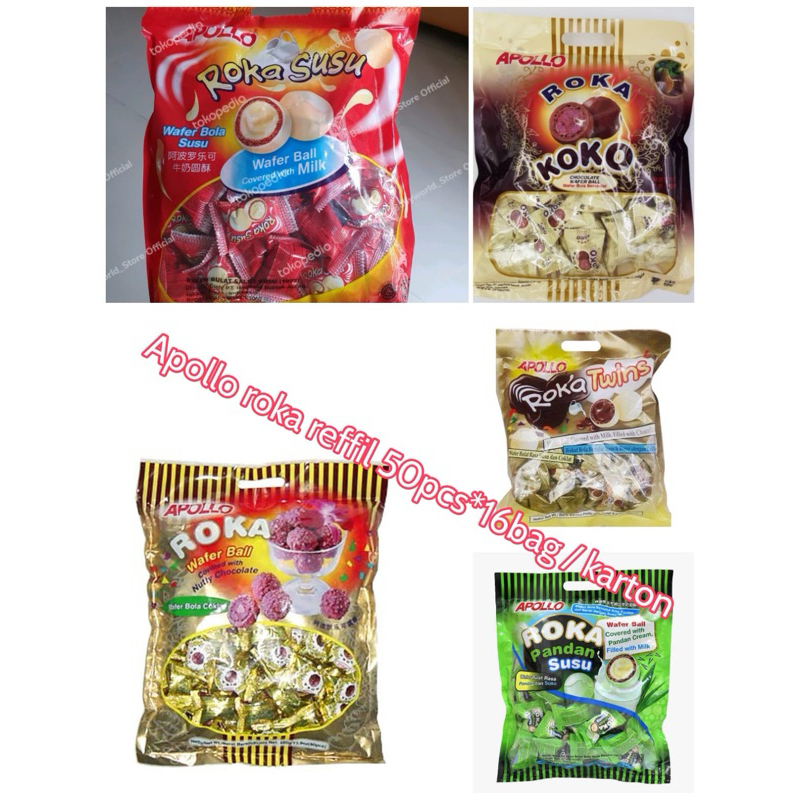 

[500GR] S060 | APOLLO ROKA WAFER BOLA Isi 50pc | Naraya Apollo Roka Wafer Ball Chocolate Netto 300gr