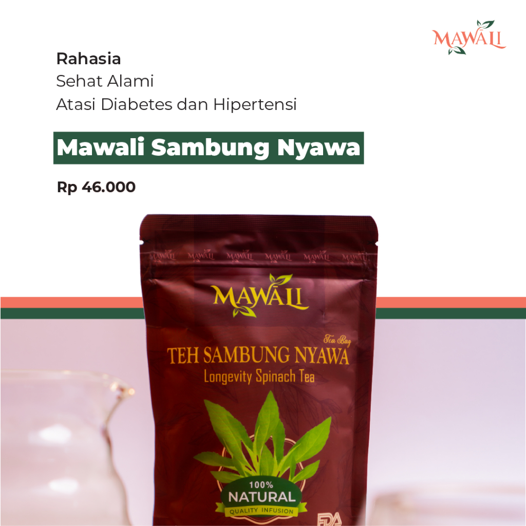 

Original Mawali Sambung Nyawa Teh Herbal Darah Tinggi, kolesterol, isi 20 Tea Bag